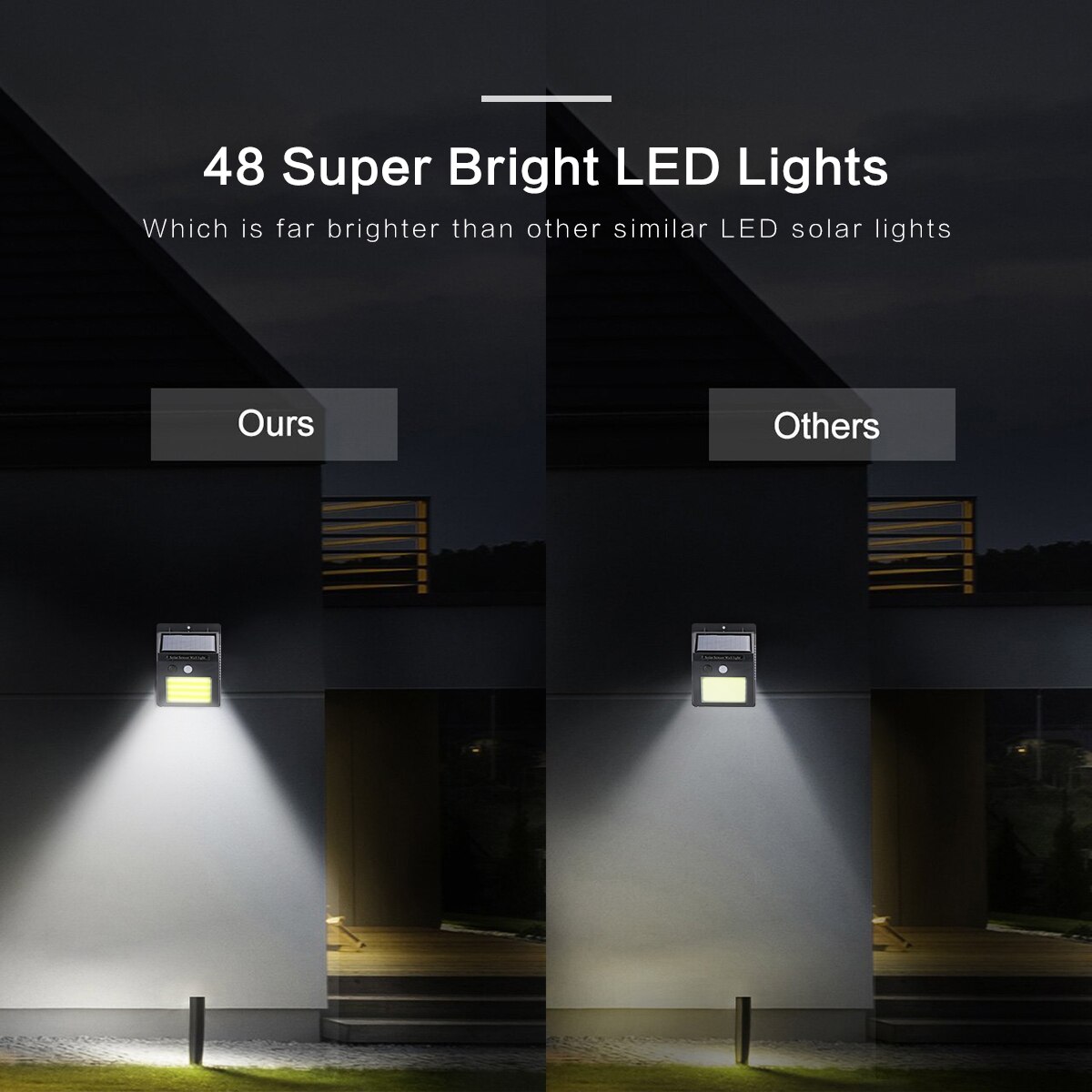 48 LEDs draussen Solar- Licht PIR Bewegung Sensor Solar- Garten Licht Energie sparen Straße Lampe Zauberstab Licht Sonnenlicht