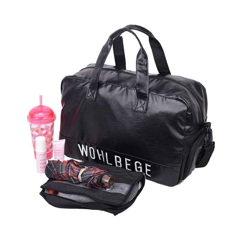 Wobag moda mężczyźni kobiety torby podróżne bagaż wodoodporny walizka worek marynarski duże pojemne torby codzienna torebka ze skóry