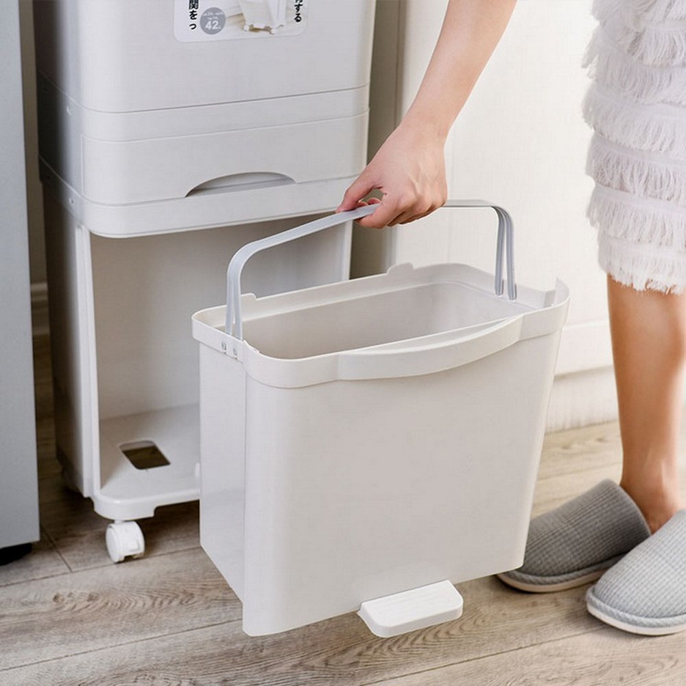 Garbage Classification 38L/42L 3 Layers Plastic Trash Bin Home Kitchen Garbage Classification Can with Wheels Garbage Storage