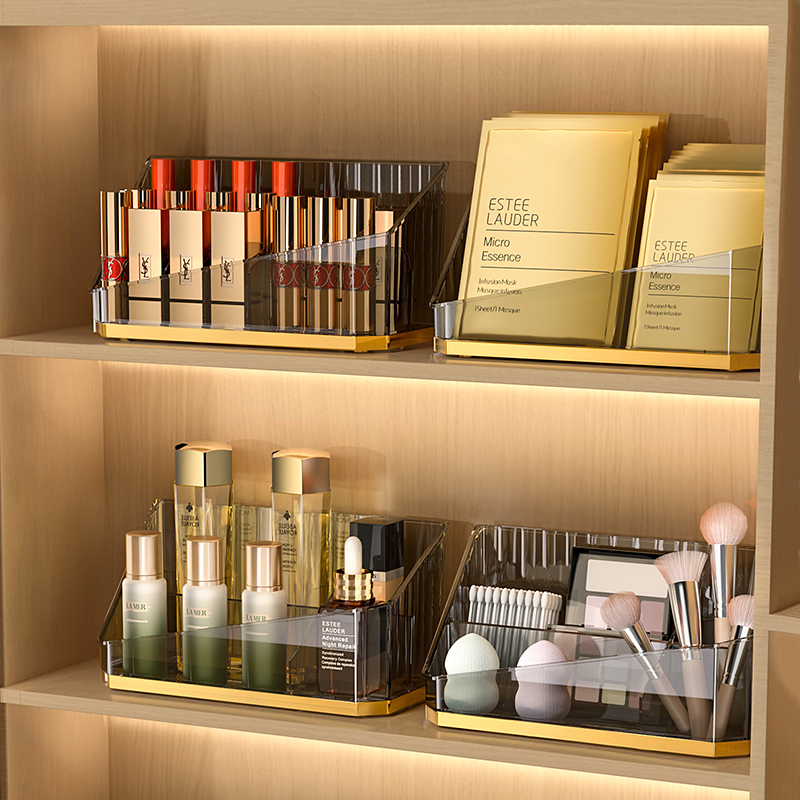 Organizador de maquillaje de lujo, caja de almacenamiento de brochas de maquillaje para baño de escritorio, caja de bolígrafos de oficina, organizador de brochas de maquillaje, caja de almacenamiento de lápiz labial