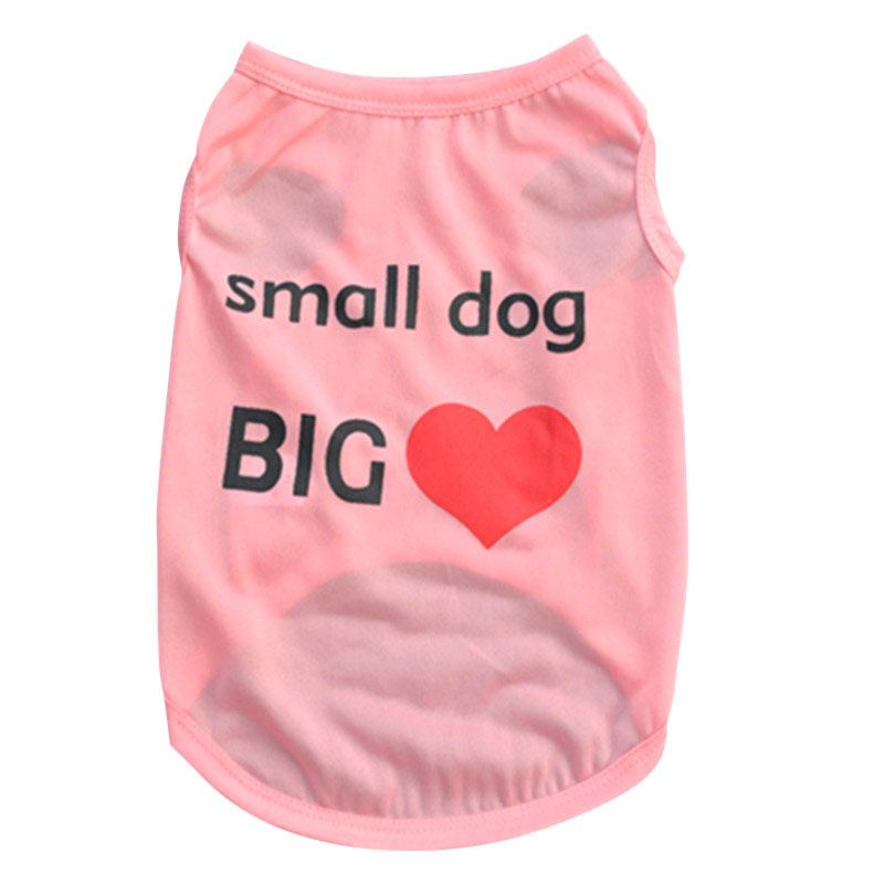 Vestido de verano con estampado de corazón y letras para perros pequeños, ropa para cachorros de gato, ropa para mascotas