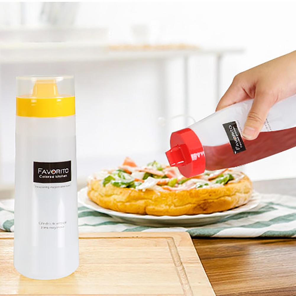Kitchen Tool Domestic 4-hole Salad Sauce Squeeze Oil Bottle Linearity Condiment Bottle Ketchup Plastic Storage Bottle