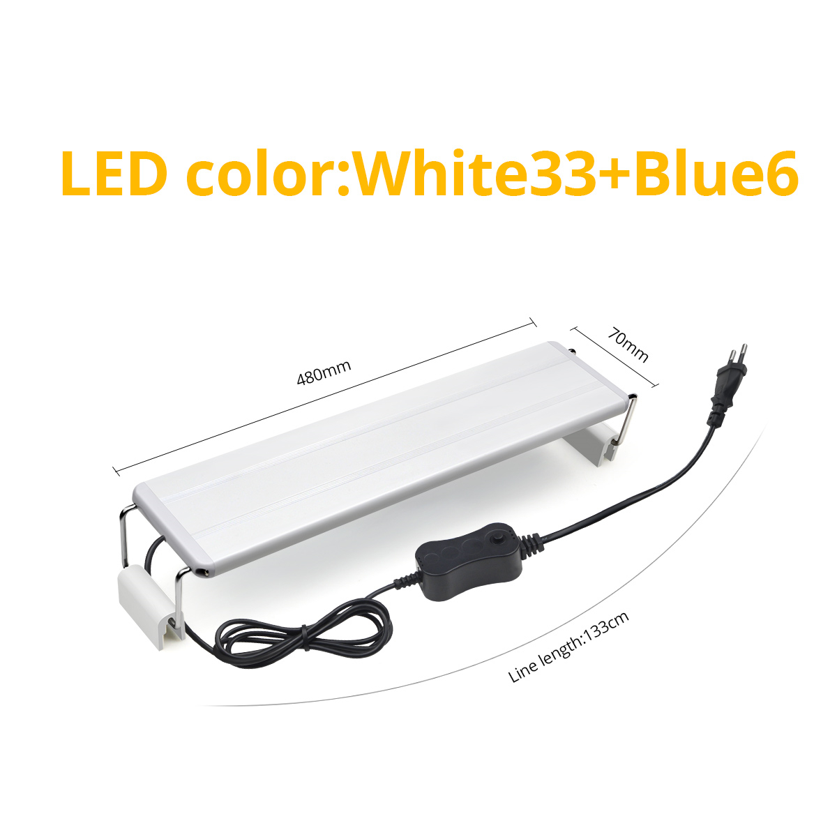 Aquarium LED Licht Super Slim Aquarium Waterplant Groeien Verlichting 220V 18-58CM Clip Lamp Blauw Wit waterplant Licht Groeien: Rood