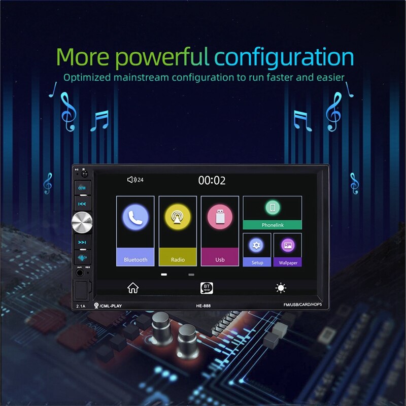 7 Inch Double 2 DIN Car MP5 Player Wireless Press Sn Stereo Radio