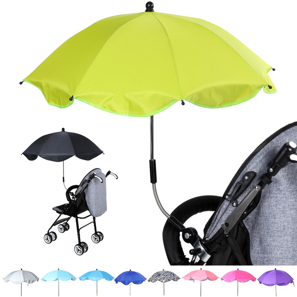 1PC Pram Umbrella Adjustable Stroller Umbrella Rain & UV Protection Baby Pram Pushchair Sun Shade Parasol With Universal Clamp