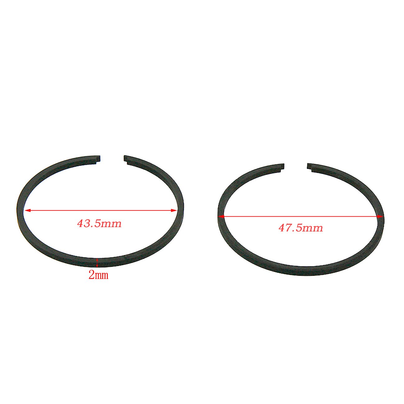 45mm Piston &amp; Piston Rings For 60cc 2 Stroke Motor Engine Motorized Bike