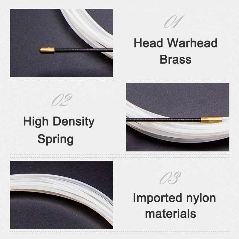 Nylon Wire Cable Electrical Fish Tape Puller Extractor Guide Device for Electrician TN99
