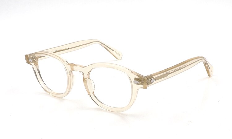 Gafas ovaladas de acetato vintage para hombres, montura de gafas de óptica con gradiente para Miopía: yellow
