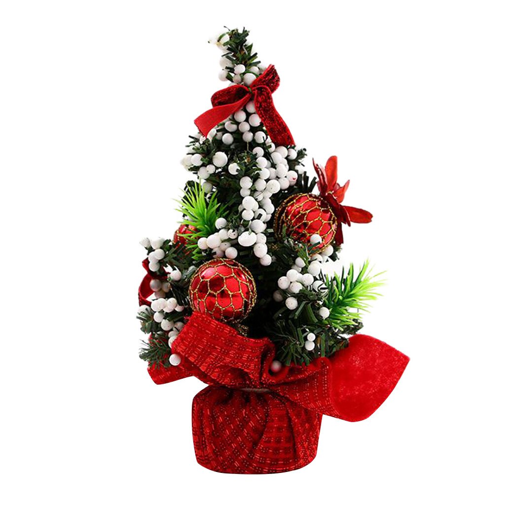# 1PC Mini Christmas Decoration Tree Mall Home Party Festival Desktop Santa Tree Decoration Small Tree 20cm: RD