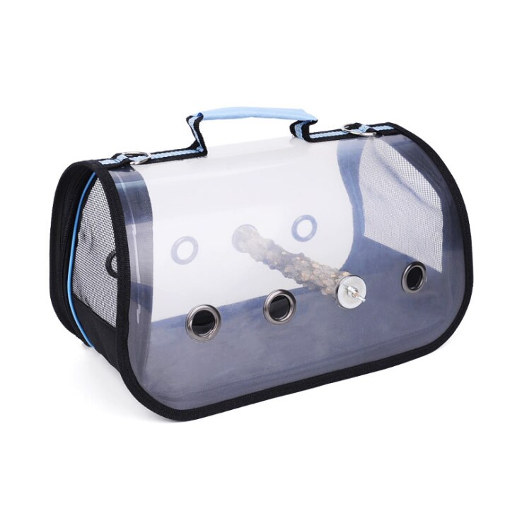 Cage de Transport d'oiseaux en plein air oiseau transporteur de voyage respirant espace perroquet sur sac à bandoulière multi-fonctionnel porte-oiseaux: Bleu / M