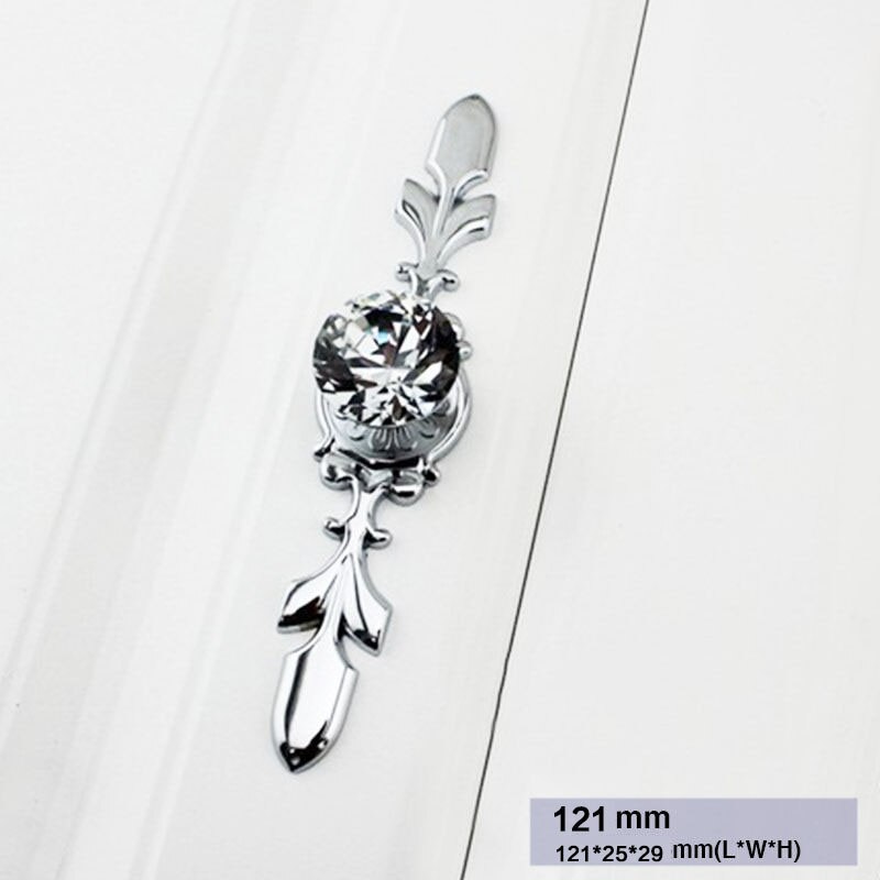 Glass Dresser Knob Crystal Drawer Knobs Handle Silver Color Clear Rhinestone Cabinet Cupboards Door Handle Furniture Hardware: 3