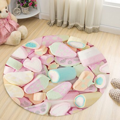 Mooie ronde ijsjes tapijt cartoon bedrukt badmat huishoudelijke woonkamer meisjes slaapkamer tapijten decoratie: 9