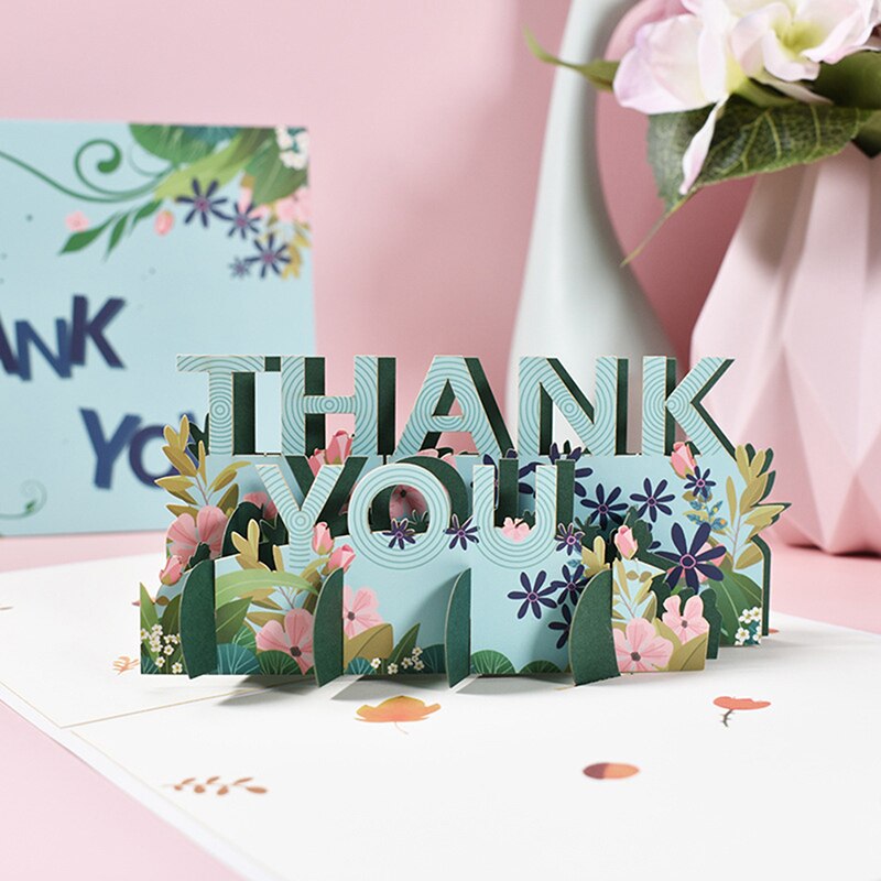 Thank You Card 3D Greeting Cards for Thanksgiving Mothers Fathers Day