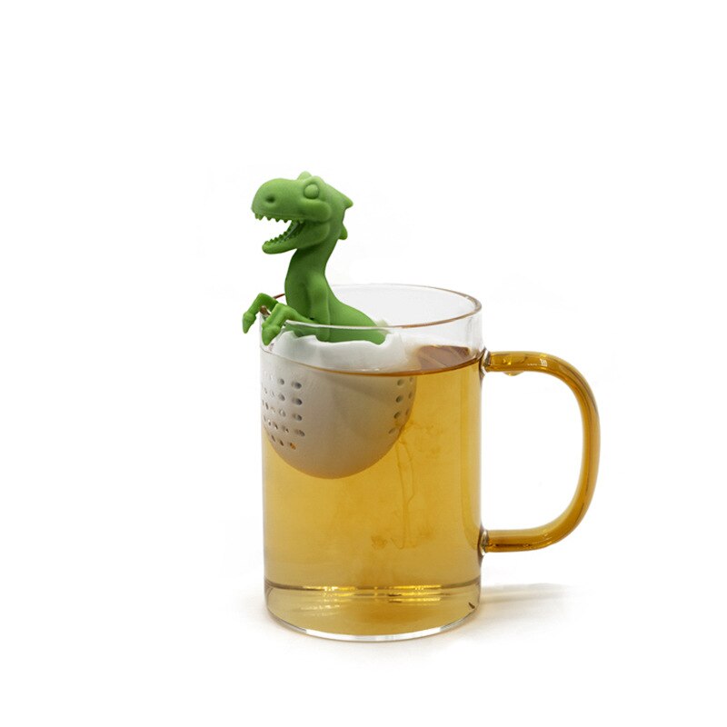 Dinosaur Shape Tea Infuser Leaf Herbal Spice Filter Strainers Silicone Tea Strainer Reusable Filter Tea Set Accessories