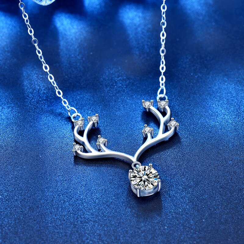 Real 1 carat moissanite pendant necklace for women, top 100% 925 silver wedding party fine jewelry