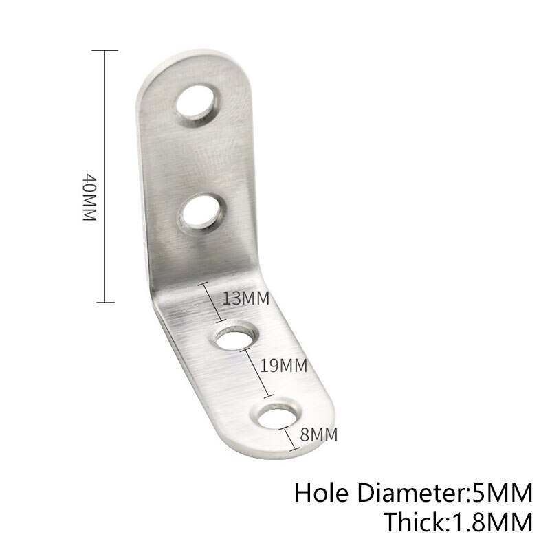 L-Vormige Metalen Roestvrij Staal Hoek Beugel Dikke Hoek Code Haakse Beugel Voor Meubelen Hardware Accessaries: 04