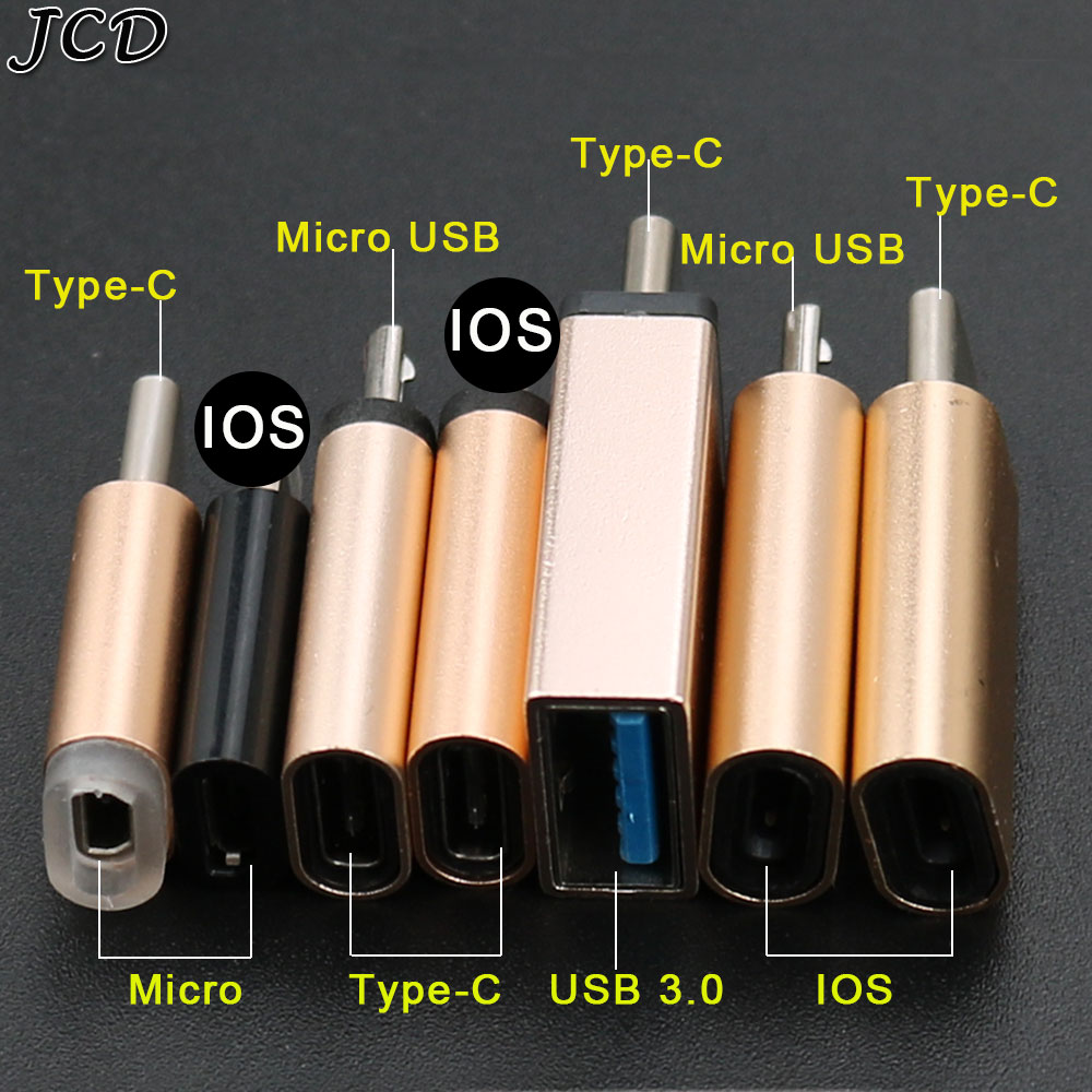 JCD Micro USB Type-C To USB C USB 3.0 Data Cable Charging Cable Converter Adapter for iPhone Android Charger Adapter