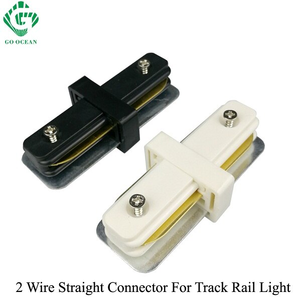 GAAN OCEAAN Track Connector Connectors 2 Draad Spoor Rail Connector Hoek Rechte Tracks Lighitng Armatuur Onderdelen Connectors: 2 Wire Straight / Zwart