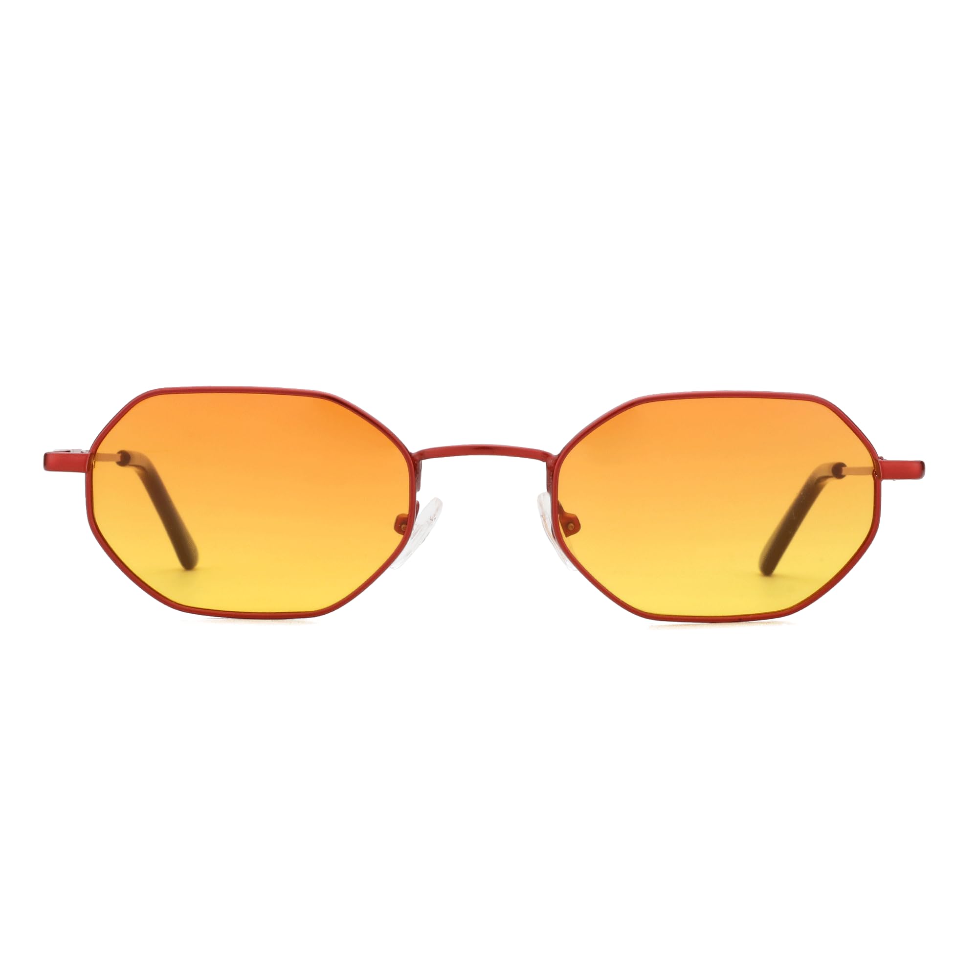 ZENOTTIC Retro Small Polygon Polarized Sunglasses Women Metal UV400 Sun Glasses Men Anti-Glare UV400 Goggles Driving Eyewear: GINGER