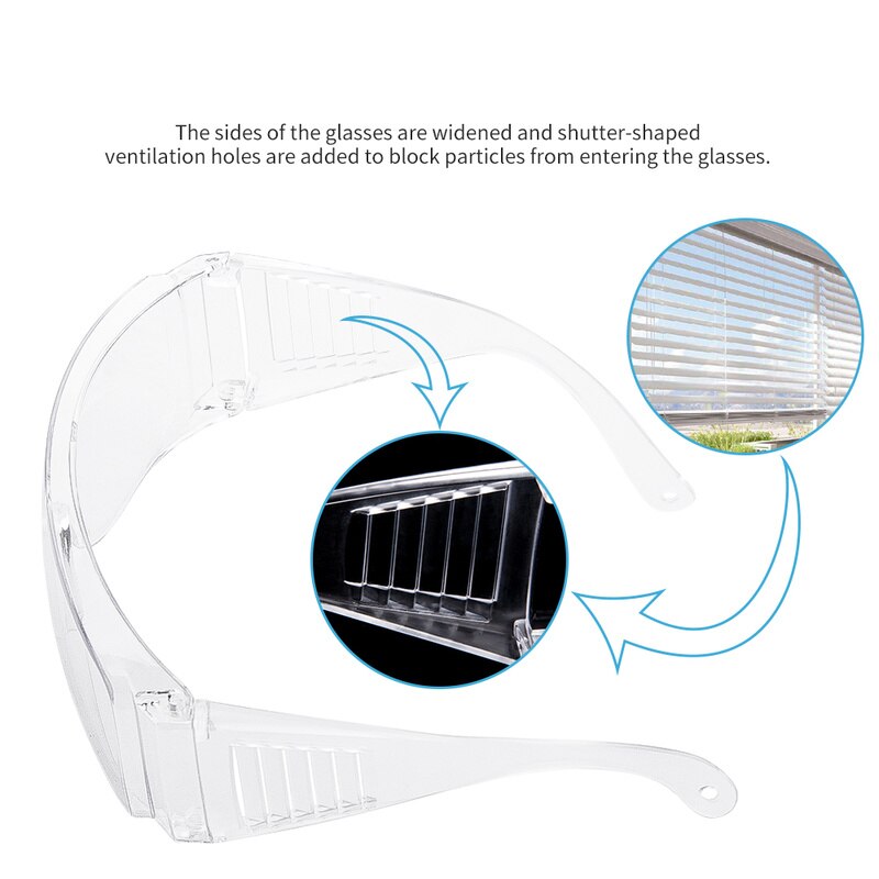Transparent ventilated eye protection glasses eye protection laboratory anti-fog glasses for laboratory factory operations