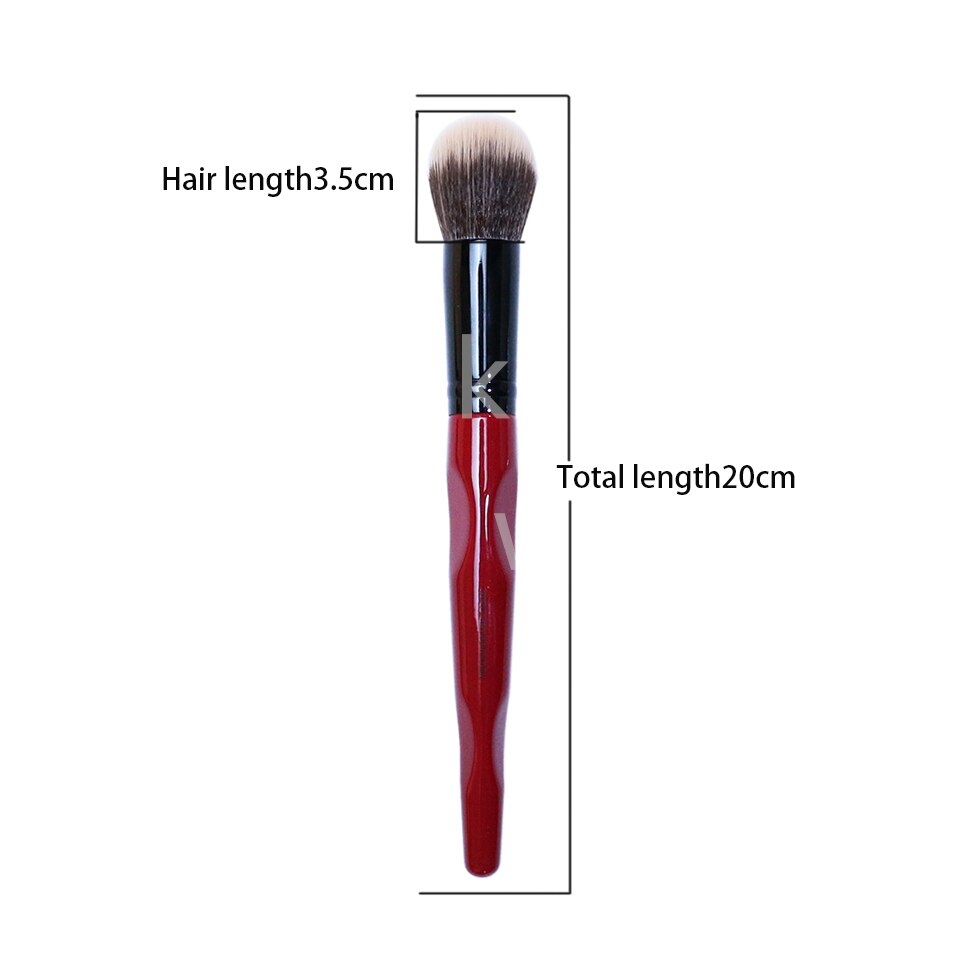 Stippling Foundation Red Body Curve Long Handle Soft Synthetic Large Round Stippling Foundation Brush Foundation Makeup Tools
