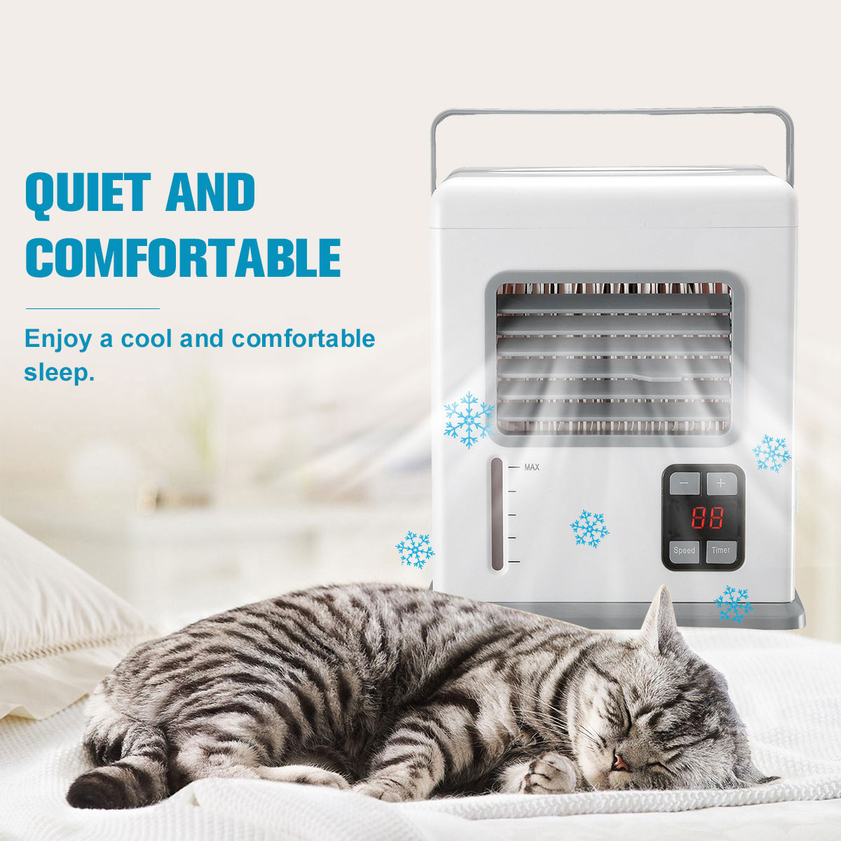 Portable Handheld Air Conditioner Conditioning Rechargeable USB Mini Air Cooler Digital Display Air Cooling Fan For Office Home