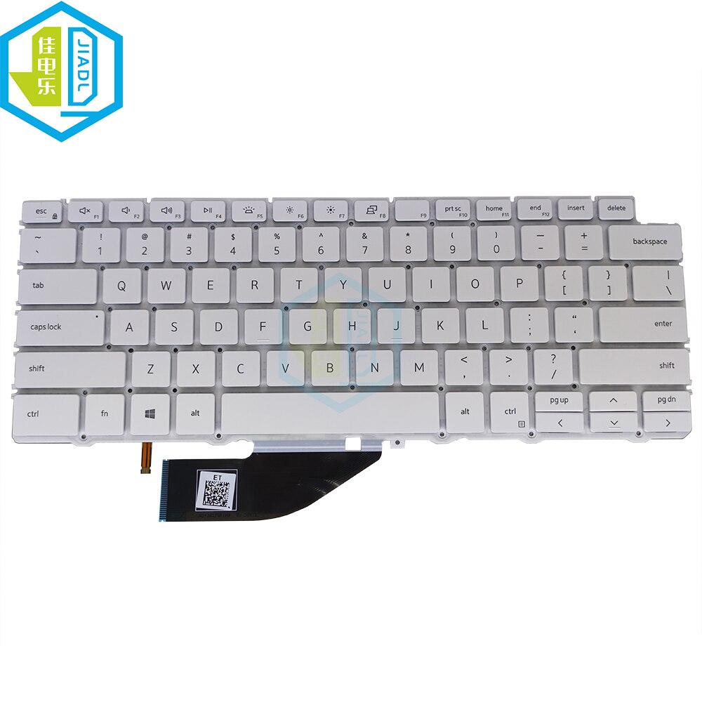 US English laptop backlit keyboard for Dell XPS 13 7390 2 in 1 0XD3H3 XD3H3 notebook pc replacement keyboards white NSK-ET1BC: Default Title