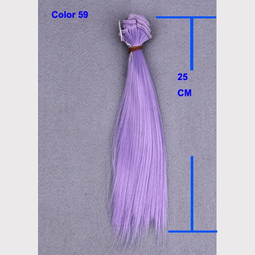 25 Cm Natural Color Heat Resistand High Temperature Doll Wigs Straight Thick Hair for 1/3 1/4 1/6 Bjd Fabric Art Doll Hair: Color 59