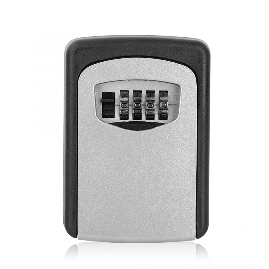 Portable Mini Safe Key Box 4 Digital Combination Password Keys Wall Mounted Key Security Lock
