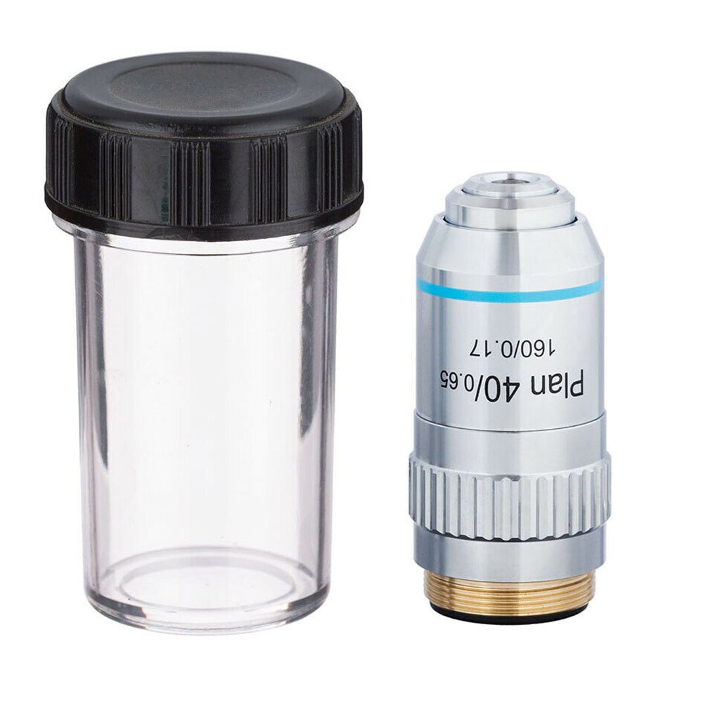 Microscope Plan Achromatic Objective Lens 4X 10X 20X 40X 100X Biological Metallurgical Microscope Objectives 20.2 RMS Thread: 40X