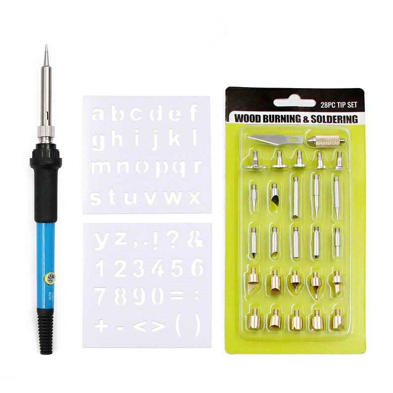 60W Electric Soldering Irons Temperature Adjustable Electric Iron Mini Handle Heat Pencil Sculpture Engrave 110V 220V Pyrograph: Red / EU