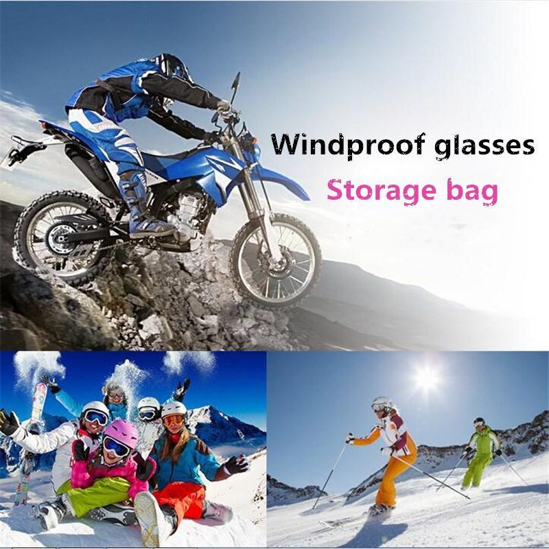 Ski- en sneeuwbrillenbox, draagbare box met rits, harde box (skibrillen zijn optioneel), skibrillen in kleur, outdoor rijbril, ski-uitrusting
