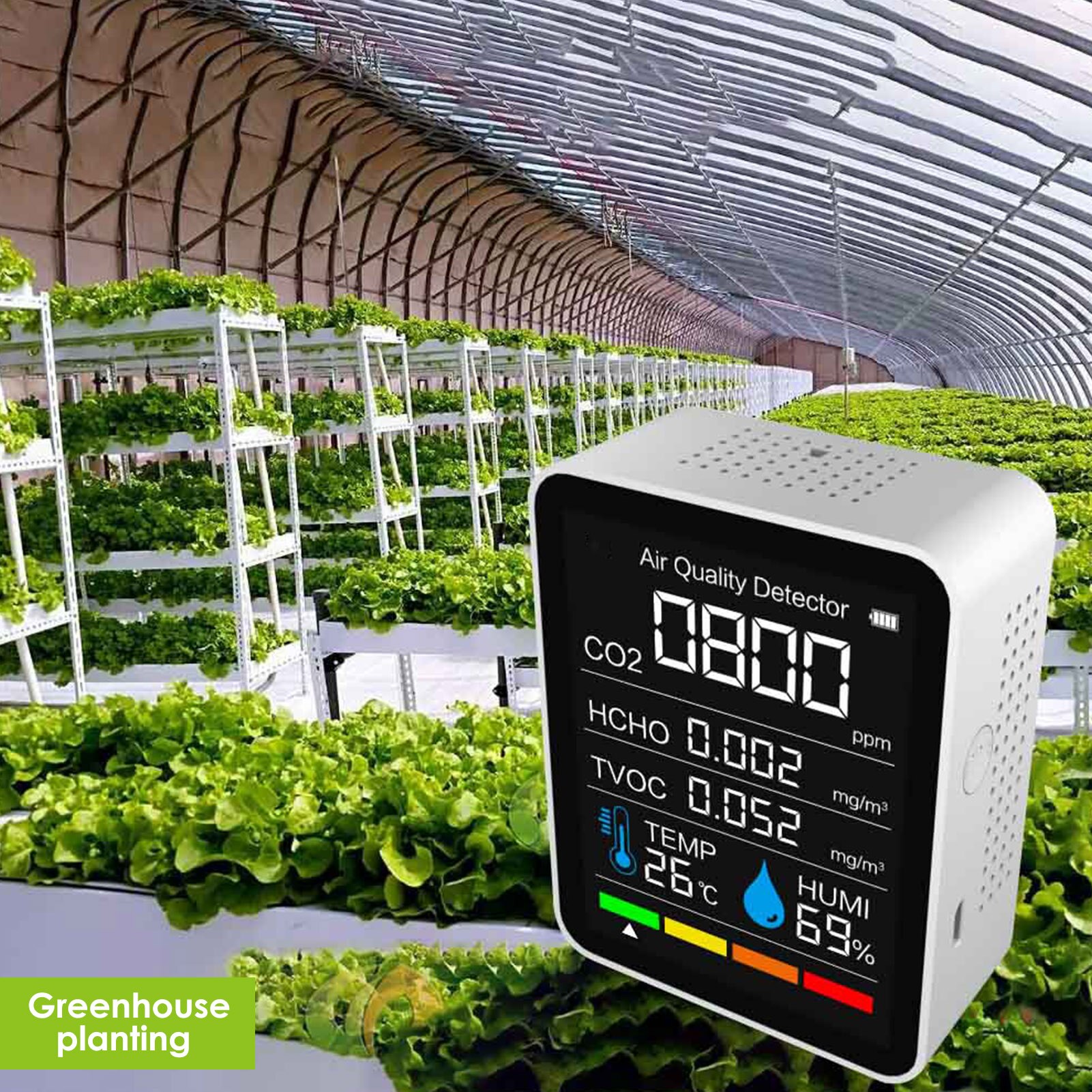 With Bluetooth 5 In1 CO2 Meter Digital Temperature... – Grandado