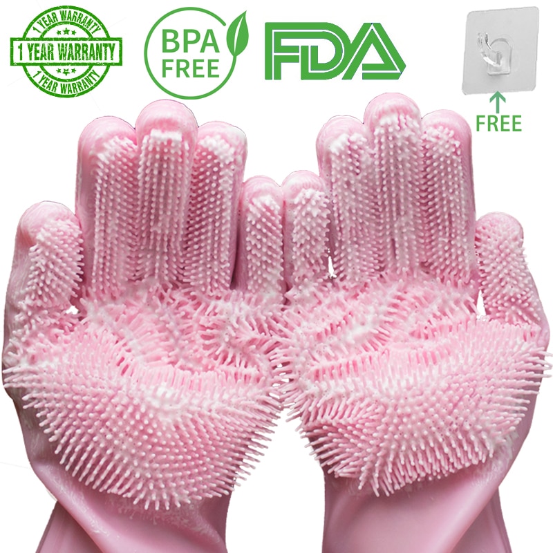 Huishoudelijke Schoonmaakproducten Magic Silicone Afwassen Scrubber Schotel Spons Rubber Scrub Handschoenen Keuken Schoonmaken
