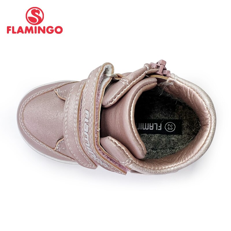 FLAMINGO Autumn Felt Pink Kids Boots Size 22-27 Anti-slip Shose for Girl 202B-Z5-2045