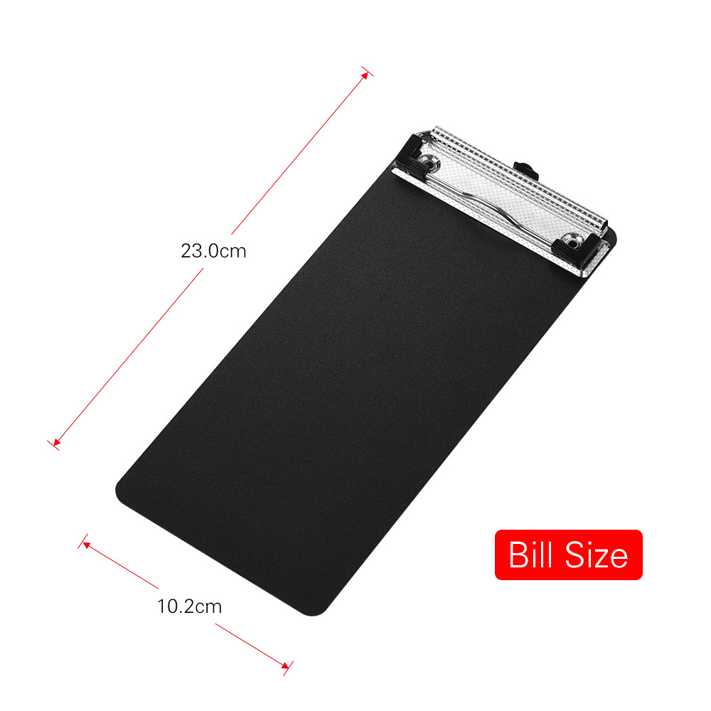 Plastikowy schowek metalowy klips notatki teczka teczka na dokumenty z wiszące pętli dostawa artykułów piśmienniczych: czarny-Bill styl