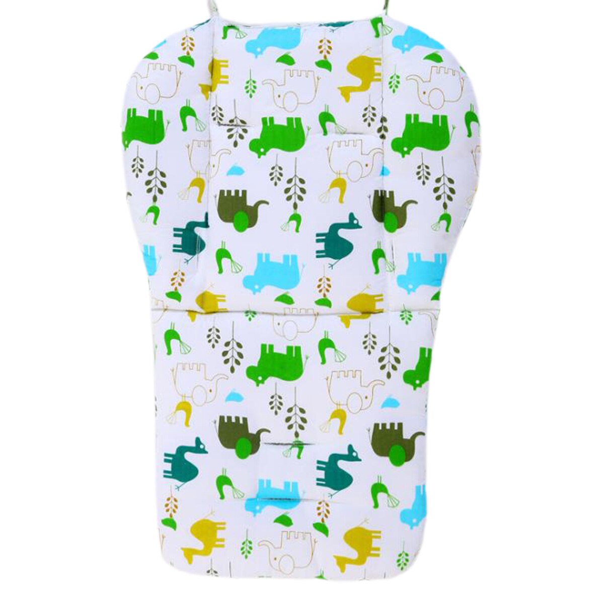 Cochecitos de dibujos animados para bebé, almohadilla, carrito bordado transpirable, algodón, cómoda, cojín Reversible para silla: F