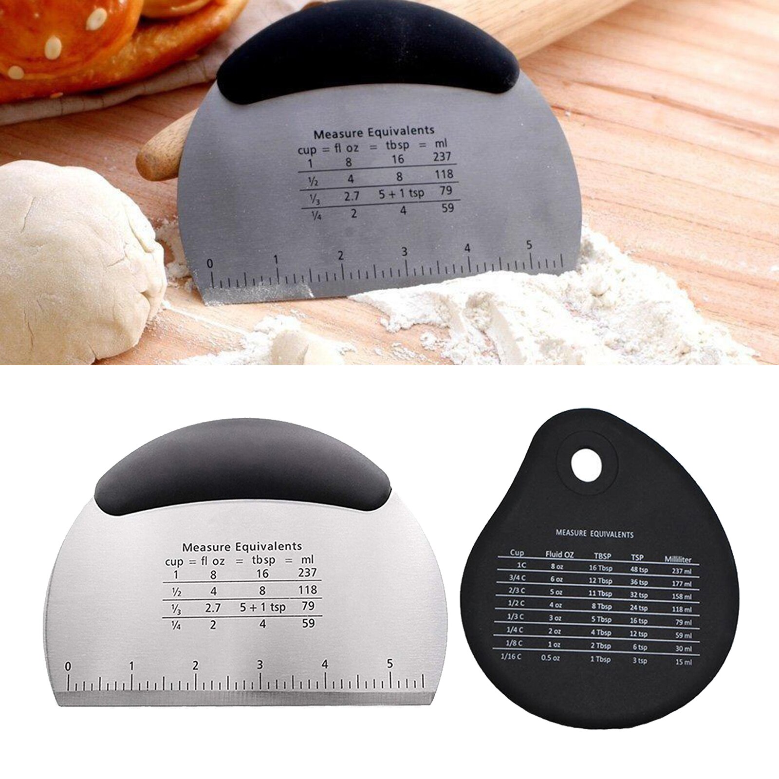 Multi-purpose Stainless Steel Scraper & Chopper,Dough Scraper,Pizza Dough Cutter