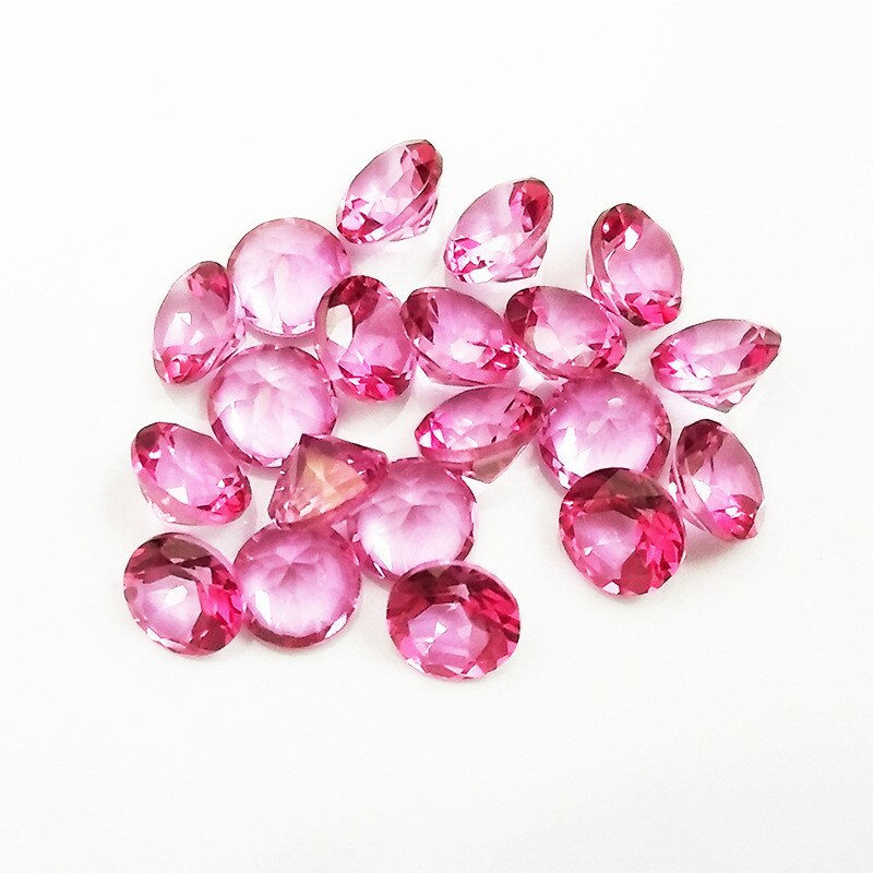 Wong Regen Top 1 PCS Natuursteen 7 MM Ronde Roze Topaz Losse Edelsteen DIY Stenen Decoratie Sieraden veel Bulk