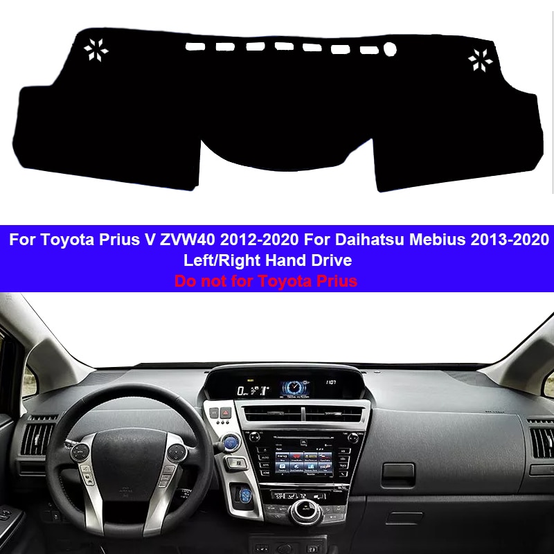 Car Dashboard Cover For Toyota Prius V ZVW40 For Mebius - Center Console Protector Carpet Dashmat