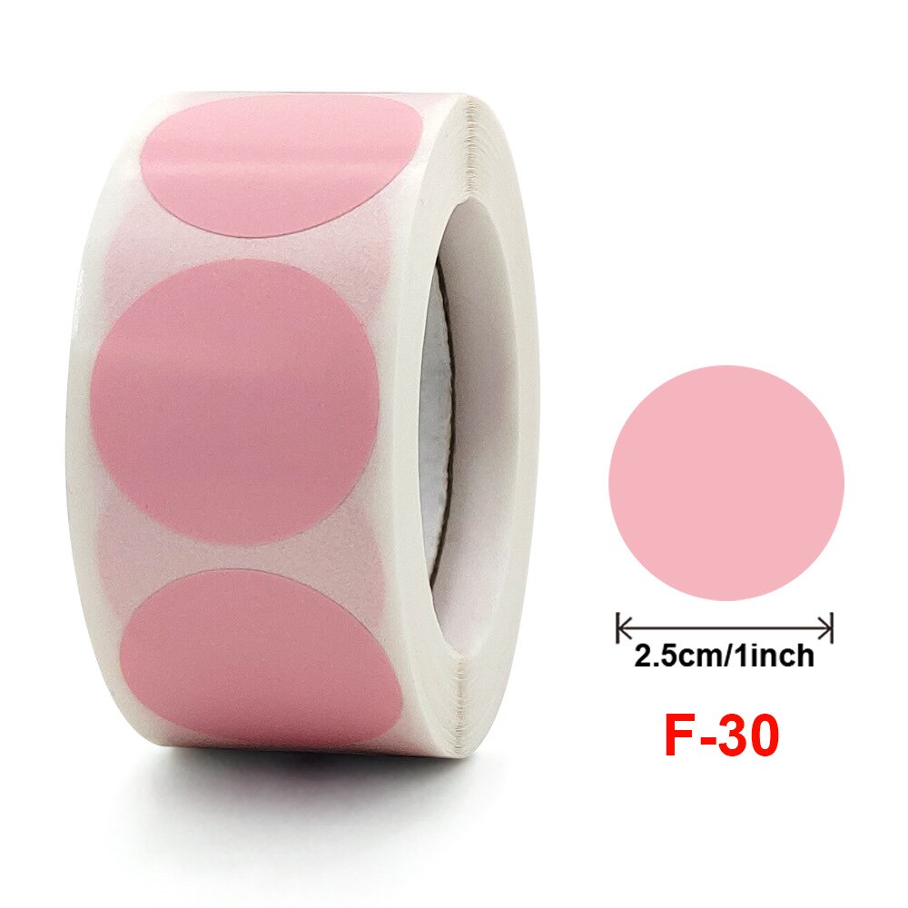 500per Roll Chroma Label Color Code Dot Labels Stickers 1 Inch Roun Red Green White Yellow Blue Pink Black Stationery Stickers: F30