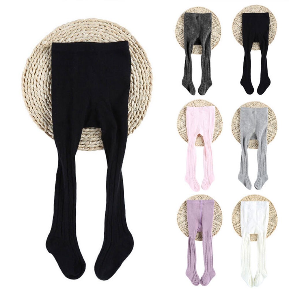 Collants de printemps doux en coton de couleur unie pour bébé fille, bas chauds