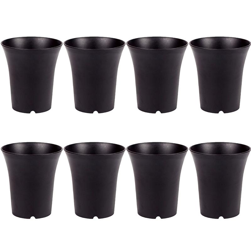 10 stk sukkulenter blomsterpotte plantepotte planter plastikpotter runde til hjemmekontor eller havedekoration - ekstra lille (hvid): Sort