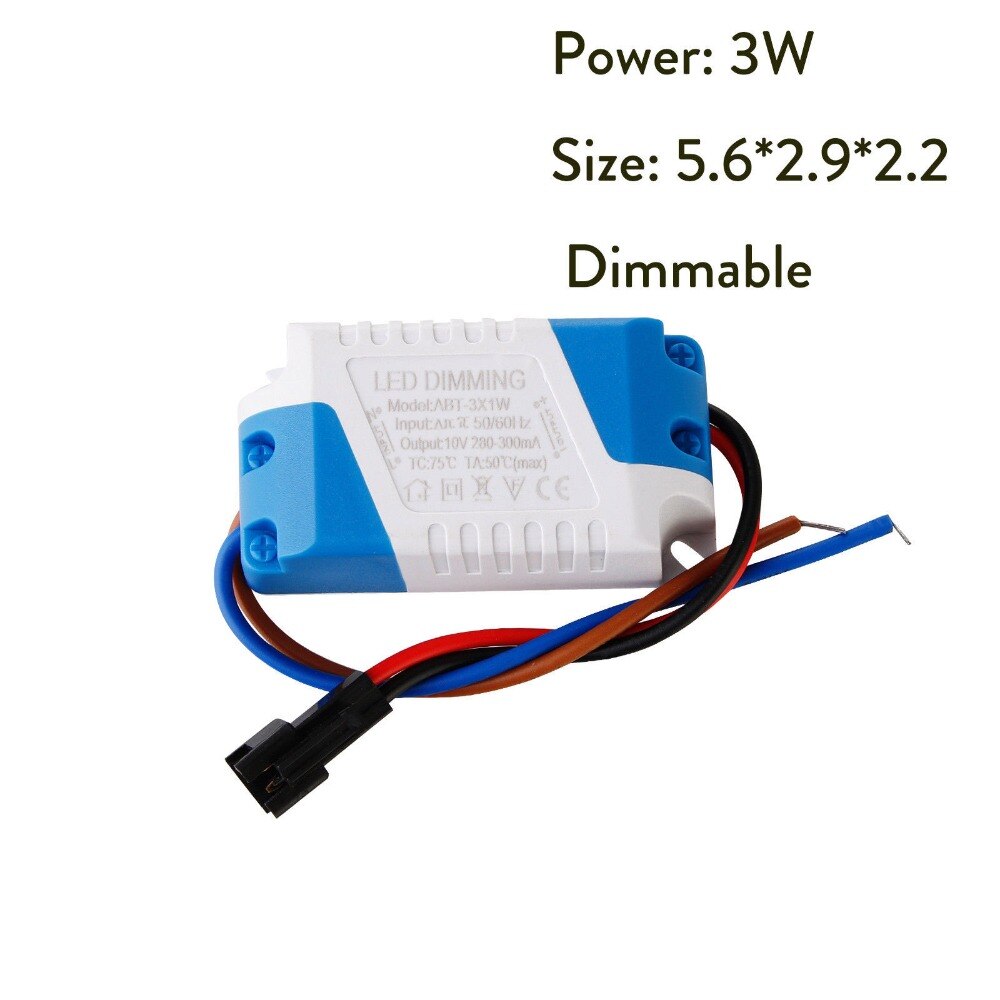 Dimbare 3W 5W 7W 8-10W 15W 15-24W Voeding LED driver Adapter Transformator 300mA Voor LED Verzonken Plafond Downlight 85-265V: 3W / 110v