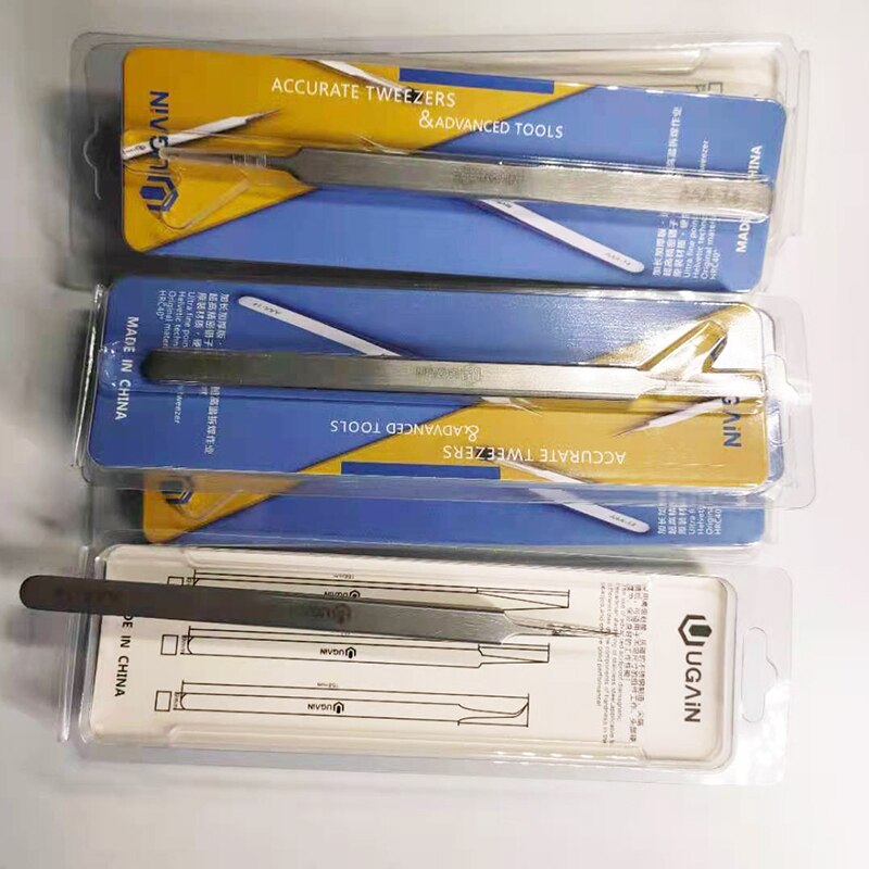 Metal anti-static straight tip tweezers sharp point Lengthen precision welding electronic ESD tweezers for soldering smd tools