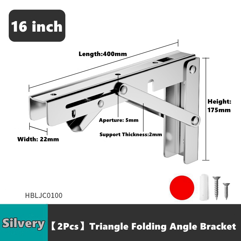 2 stk. foldbare hyldebøjler kraftige sammenklappelige hyldebøjler i rustfrit stål til bænkebord, pladsbesparende gør-det-selv-beslag: Blå