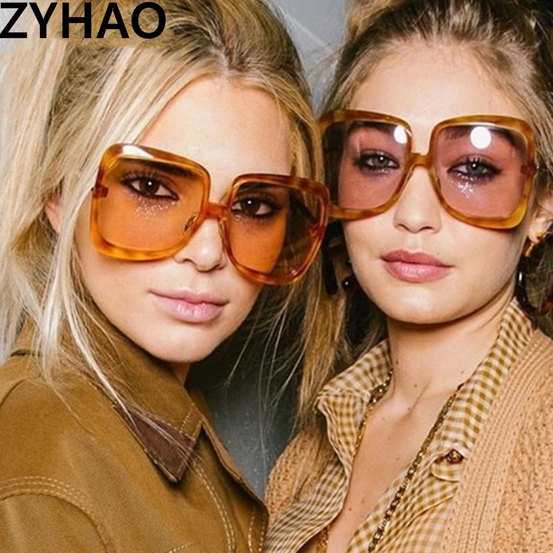 Women Oversized Sunglasses Vintage Brand Plastic Frame Colorful Sun Glasses UV400 Lentes De Sol Mujer