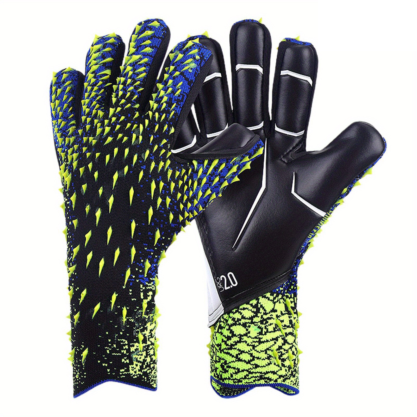 Voetbal Goalie Handschoenen Jeugd Volwassenen, High Performance Keepershandschoenen, Voetbal Handschoenen Met Sterke Handgreep Palmen: green / L