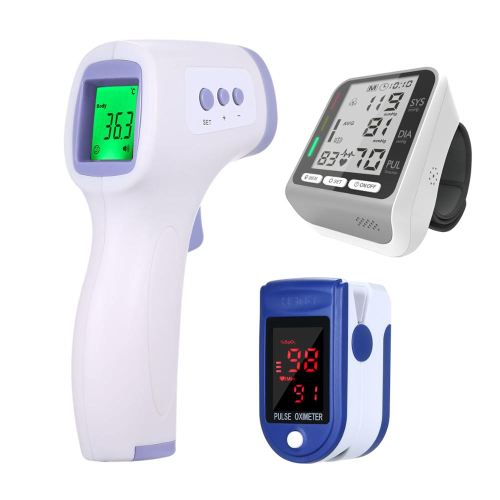 Fingertip Pulse Oximeter SpO2 & PR Monitor Digital LCD Infrared Thermometer Wrist Blood Pressure for Home for Baby Kids Adults: Type 5