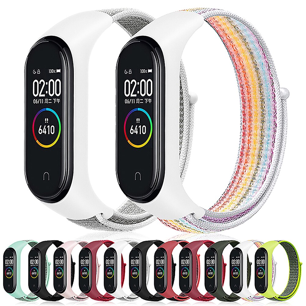 Nylon band voor xiaomi mi band 4 3 vervangbare armband mi band 4 3 polsband ademende armband voor xiaomi mi band 3 4 band